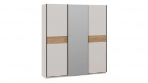 Шкаф-купе с 2 глухими и 1 зеркальной дверями «Оскар Скания» Ручка черная, Кашемир, Дуб тортугга в Тюмени - mebel-tymen.ru | фото