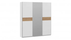 Шкаф-купе с 2 глухими и 1 зеркальной дверями «Оскар Скания» Ручка серебро, Белый снег, Дуб тортугга в Тюмени - mebel-tymen.ru | фото