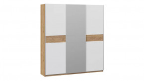 Шкаф-купе с 2 глухими и 1 зеркальной дверями «Оскар Скания» Ручка серебро, Дуб Крафт золотой, Белый снег, Дуб тортугга в Тюмени - mebel-tymen.ru | фото