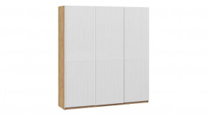 Шкаф-купе с 3 глухими дверями «Оскар Хилтон» Ручка белая, Дуб Крафт золотой, Белый матовый в Тюмени - mebel-tymen.ru | фото