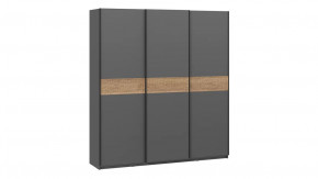 Шкаф-купе с 3 глухими дверями «Оскар Скания» Ручка черная, Серый графит, Дуб тортугга в Тюмени - mebel-tymen.ru | фото