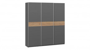 Шкаф-купе с 3 глухими дверями «Оскар Скания» Ручка серебро, Серый графит, Дуб тортугга в Тюмени - mebel-tymen.ru | фото