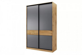 Шкаф-купе SLIM двухдверный BS12-6.2D, дуб вотан/темно-серый/профиль черный в Тюмени - mebel-tymen.ru | фото