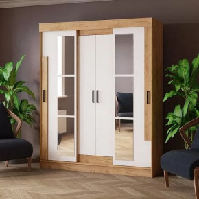 Шкаф-купе ТВИСТ (ш1700*г530*в2100мм), ЛДСП Белый/Дуб крафт золотой в Тюмени - mebel-tymen.ru | фото