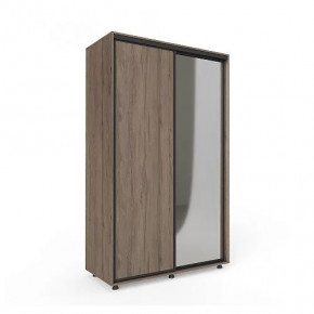 Шкаф-купе Удачный ОУ 12-6-01, двухдверный, дуб табачный/черный профиль в Тюмени - mebel-tymen.ru | фото