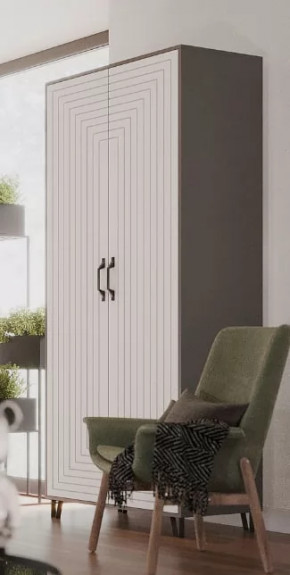 Шкаф Квадро М-3 двухдверный, серый графит/софт вайт в Тюмени - mebel-tymen.ru | фото