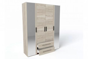 Шкаф Мале четырехдверный, дуб галифакс белый в Тюмени - mebel-tymen.ru | фото