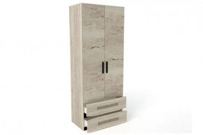 Шкаф Мале двухдверный, дуб галифакс белый с обкладкой в Тюмени - mebel-tymen.ru | фото