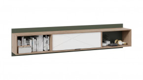 Шкаф навесной «Лео»  Гикори джексон/Белый матовый/Дымчатый зеленый в Тюмени - mebel-tymen.ru | фото