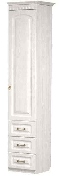 Шкаф-пенал с ящиками "Визит-15" Рамух/Сандал белый в Тюмени - mebel-tymen.ru | фото