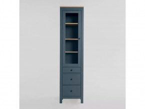Шкаф с витриной 50 Сага темно-бирюзовый/ясень в Тюмени - mebel-tymen.ru | фото