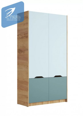 Шкаф ШК-002 "RICH" Корпус - Дуб Крафт золотой  Фасад ЛДСП - Кенди / Сумеречный голубой в Тюмени - mebel-tymen.ru | фото