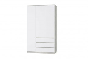 Шкаф трехдверный Лори, 1360 мм, дуб серый/белый в Тюмени - mebel-tymen.ru | фото