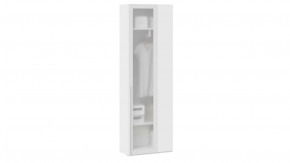 Шкаф угловой (366) с 1 дверью со стеклом «Порто» Белый Жемчуг/Стекло сатин белое в Тюмени - mebel-tymen.ru | фото