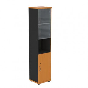 Шкаф узкий со стекл. дверцами R5W12 "Моно-люкс" в Тюмени - mebel-tymen.ru | фото