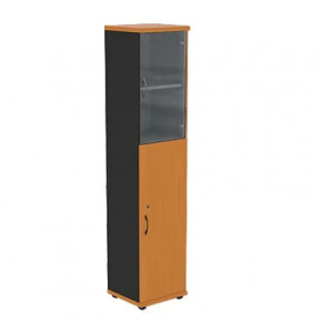 Шкаф узкий со стекл. дверцами R5W13 "Моно-люкс" в Тюмени - mebel-tymen.ru | фото