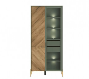 SIENA шкаф REG1W1D с подсветкой (Дымчатый зеленый/Дуб вотан) в Тюмени - mebel-tymen.ru | фото