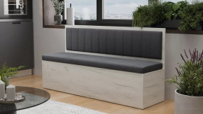 Скамья прямая «Берген» Дуб Крафт белый, Велюр Серый в Тюмени - mebel-tymen.ru | фото