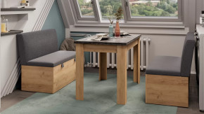 Скамья прямая «Мальта» Дуб Крафт золотой, Микровелюр Linea Grande 66/Connect 66 (серо-коричневый) в Тюмени - mebel-tymen.ru | фото