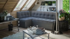 Скамья угловая «Домино» со спальным местом исп. 2 Кожзам Серый, Велюр Серый в Тюмени - mebel-tymen.ru | фото