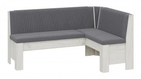 Скамья угловая «Ганновер» Дуб крафт белый, Микровелюр Linea Grande 83/Connect 83 (серый) в Тюмени - mebel-tymen.ru | фото