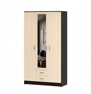 СОФИЯ Шкаф ТРИО 3х-ст, с 2мя ящ, с зерк, (ш1200*г487*в2200мм), ЛДСП венге/дуб белфорт в Тюмени - mebel-tymen.ru | фото