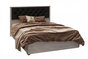 СОФИЯ СКР-2 Кровать с мягкой спинкой (сп/м 1400*2000мм), (б/основ.), к/з черный/ЛДСП Дуб крафт белый в Тюмени - mebel-tymen.ru | фото