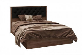 СОФИЯ СКР-2 Кровать с мягкой спинкой (сп/м 1400*2000мм), (б/основ.), к/з черный/ЛДСП Дуб крафт табачный в Тюмени - mebel-tymen.ru | фото