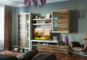 СОНАТА ГОСТИНАЯ НАБОР №ДСДС-1 (ВНС-800, НПС-1200, ТБС-2000, ШС-800, Подсв д/2х полок), ЛДСП дуб сонома/дуб сокраменто в Тюмени - mebel-tymen.ru | фото