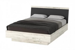 СОНАТА КРС-1600 Кровать с ПМ (с/м 1600*2000 мм), ЛДСП дуб крафт белый-антрацит в Тюмени - mebel-tymen.ru | фото