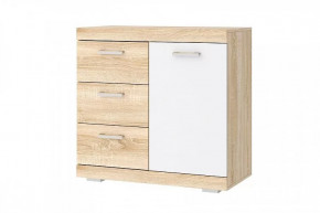 СОНАТА КС-900 1Д Комод 1дв, 3ящ. (ш900*г450*в870мм), ЛДСП дуб сонома-белый глянец в Тюмени - mebel-tymen.ru | фото