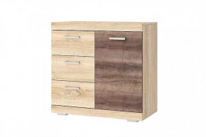 СОНАТА КС-900 1Д Комод 1дв, 3ящ. (ш900*г450*в870мм), ЛДСП дуб сонома-дуб сакраменто в Тюмени - mebel-tymen.ru | фото