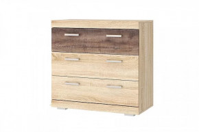 СОНАТА КС-900 Комод 3ящ. (ш900*г450*в870мм), ЛДСП дуб сонома-дуб сакраменто в Тюмени - mebel-tymen.ru | фото