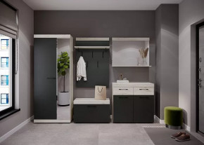 СОНАТА  ПРИХОЖАЯ №КБ-1, ЛДСП крафт белый/ЛДСП антрацит в Тюмени - mebel-tymen.ru | фото