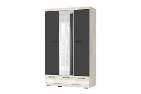 СОНАТА ШСЗ-1350 Шкаф 3дв (1 зерк.), 2ящ (ш1350*г570*в2202мм), ЛДСП дуб крафт белый-антрацит в Тюмени - mebel-tymen.ru | фото