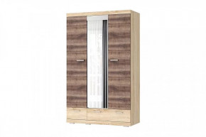 СОНАТА ШСЗ-1350 Шкаф 3дв (1 зерк.), 2ящ (ш1350*г570*в2202мм), ЛДСП дуб сонома-дуб сакраменто в Тюмени - mebel-tymen.ru | фото