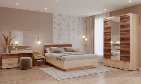 СОНАТА  СПАЛЬНЯ №ДСДС-1 (ЗС-900,СКС-1200,ТС-450(2),КРС-1400,ШСЗ-1350), ЛДСП дуб сонома/ЛДСП дуб сонома-дуб сакраменто в Тюмени - mebel-tymen.ru | фото