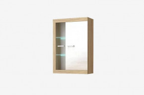 СОНАТА ВНС-800 Шкаф-витрина навесная (ш800*г368*в1046мм), ЛДСП дуб сонома/ЛДСП белый глянец в Тюмени - mebel-tymen.ru | фото