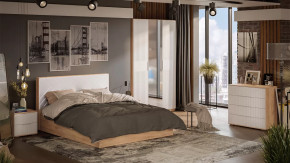 Спальный гарнитур «Хилтон» №1 Дуб Крафт золотой, Белый матовый в Тюмени - mebel-tymen.ru | фото