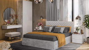 Спальный гарнитур «Хилтон» №3 Ателье светлый, Белый матовый в Тюмени - mebel-tymen.ru | фото