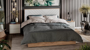 Спальный гарнитур «Хилтон» стандартный Дуб Крафт золотой, Белый матовый в Тюмени - mebel-tymen.ru | фото