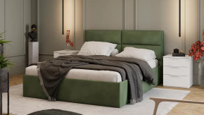 Спальный гарнитур «Порто» стандартный Белый Жемчуг, Белый софт, Микровелюр Jercy Deep Green в Тюмени - mebel-tymen.ru | фото