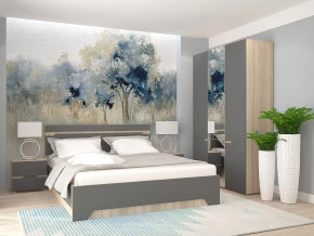 Спальный гарнитур с 3-х створчатым шкафом Анталия Сонома-Графит софт в Тюмени - mebel-tymen.ru | фото