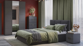 Спальный гарнитур «Стелла» №3 Серый вулкан, Фон серый, Велюр Графит в Тюмени - mebel-tymen.ru | фото