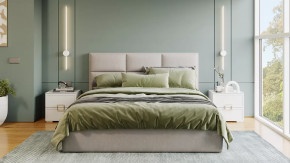 Спальный гарнитур «Стелла» стандартный Белый холст, Белый Жемчуг, Микровелюр Jercy Cream в Тюмени - mebel-tymen.ru | фото