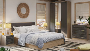 Спальный гарнитур «Сэнди» №3 Вяз благородный, Серый вулкан, Велюр Графит в Тюмени - mebel-tymen.ru | фото