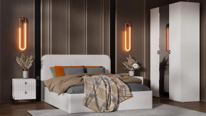 Спальный гарнитур «Тиффани» №1 Белый Жемчуг, Белый софт, Экокожа Polo white в Тюмени - mebel-tymen.ru | фото