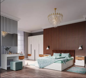 Спальня №1 ЛИЛЛЬ, ЛДСП Дуб крафт белый/Дуб крафт табачный в Тюмени - mebel-tymen.ru | фото