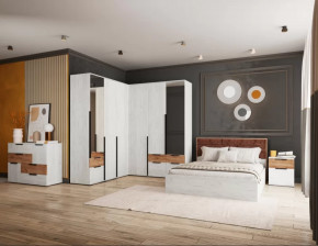 Спальня №2 Лилль Дуб крафт белый/дуб крафт табачный в Тюмени - mebel-tymen.ru | фото