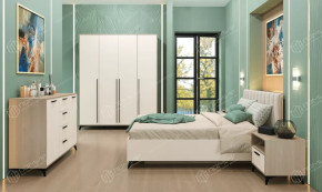 Спальня ЕВА №1, ЛДСП Дуб экспрессив песочный/ЛДСП Сатин в Тюмени - mebel-tymen.ru | фото